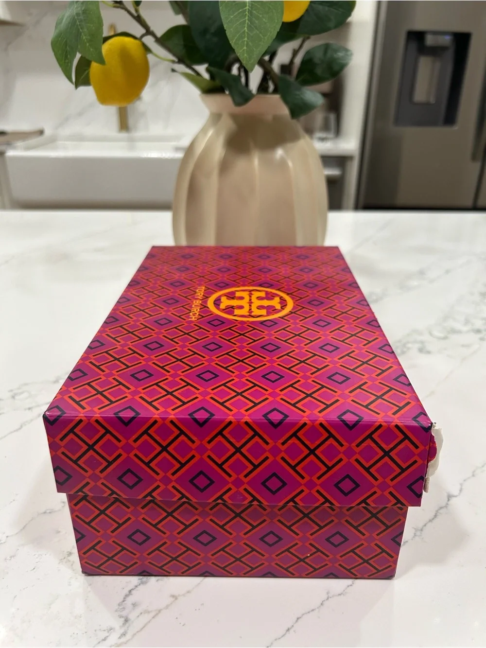 TORY BURCH Patos Logo Slide Sandal in Pear Suede
